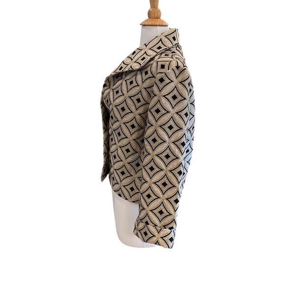 VTG Painted Pony Black & Gold Linen Blend Jacket, Tapestry, Jacquard, SP - Picture 3 of 14